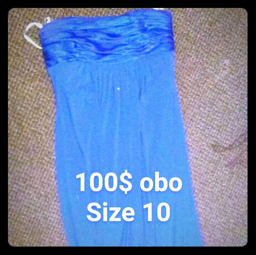 Davids bridal blue prom gown